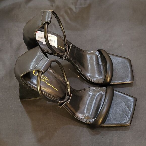 BRAND NEW OLIVIA JOHNSON BLOCK TRIANGLE HEEL SQUARE TOE SANDAL - Picture 11 of 14